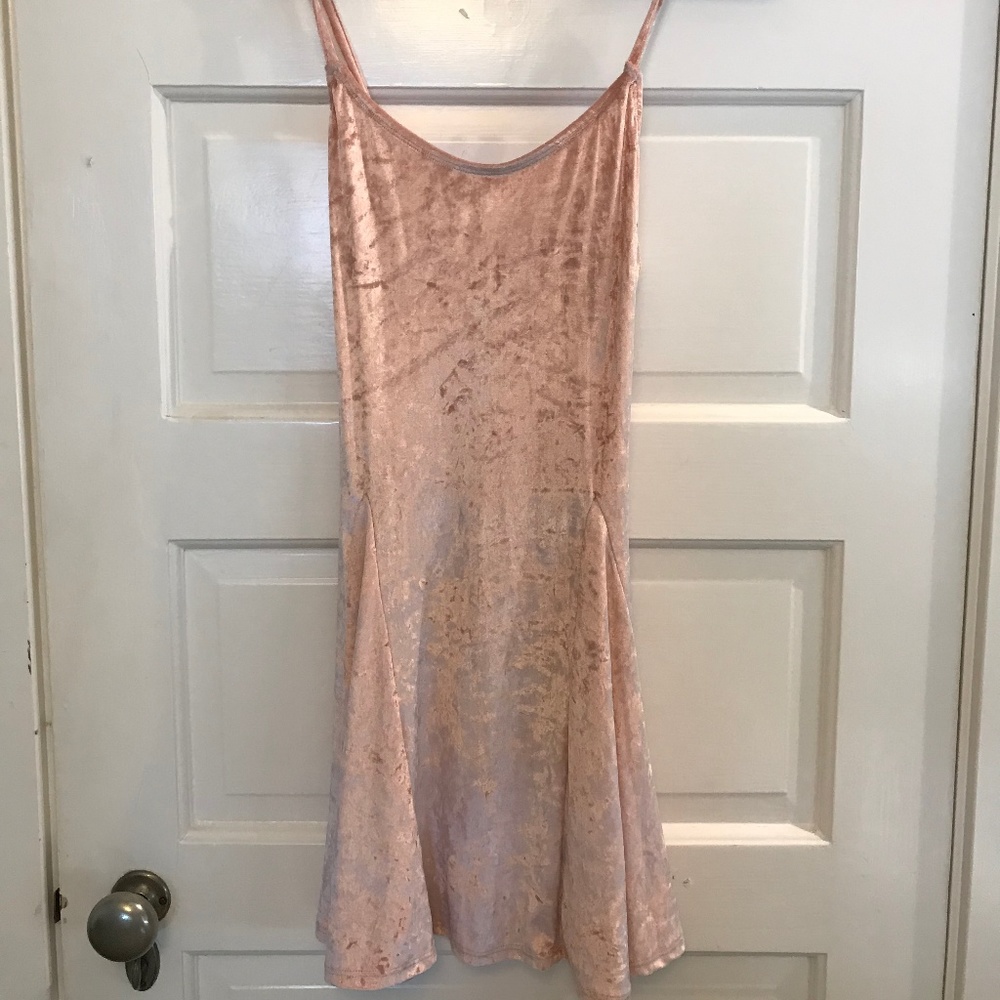 Urban Outfitters Light Pink Velvet Dress